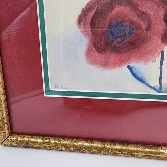 Emil Nolde Watercolor Red Yellow Poppies Blue Delphinium 1930 Japan 16x12" Repro - Picture 5 of 11